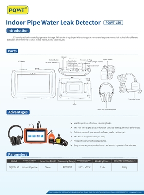 Pqwt-L50 เครื่องตรวจจับการรั่วไหลของน้ําในท่อ 50 เซนติเมตร