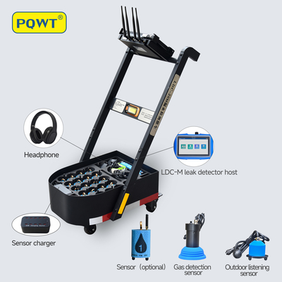 PQWT LDC เครื่องตรวจจับการรั่วไหลของท่อน้ำอัลตราโซนิก 9m อุปกรณ์ประปา