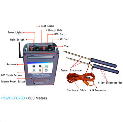 PQWT-TC700 Long Range Water Finder การสำรวจธรณีฟิสิกส์ 600m สำหรับน้ำบาดาล