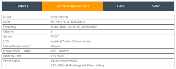 PQWT-TC700 Long Range Water Finder การสำรวจธรณีฟิสิกส์ 600m สำหรับน้ำบาดาล