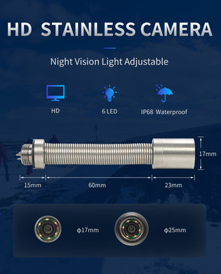 ระบบตรวจสอบท่อประปา 10M 17MM หัวกล้อง 4.3 นิ้ว LCD