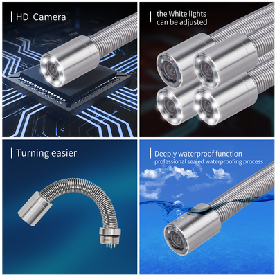 ระบบตรวจสอบท่อประปา 10M 17MM หัวกล้อง 4.3 นิ้ว LCD