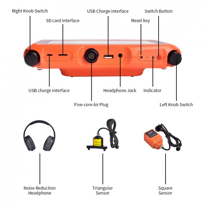 เครื่องตรวจจับการรั่วไหลของท่อใต้ดิน Pqwt-L50 เครื่องตรวจจับการรั่วไหลของน้ําสําหรับเครื่องมือ 50 ซม. 1